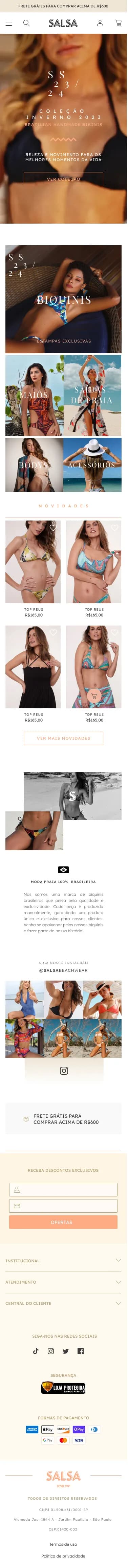 Salsa E-commerce – Digital Transformation and Premium Beachwear screenshot 3